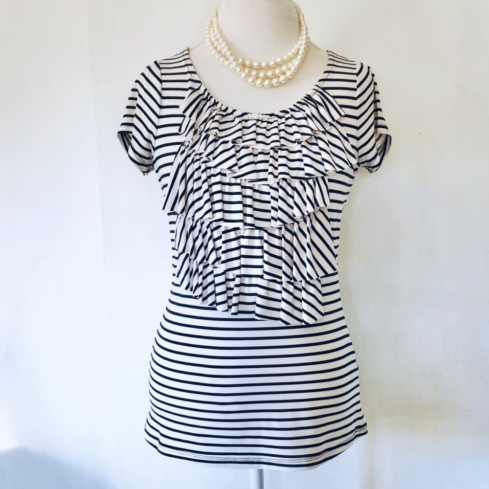 the limited ruffled striped top